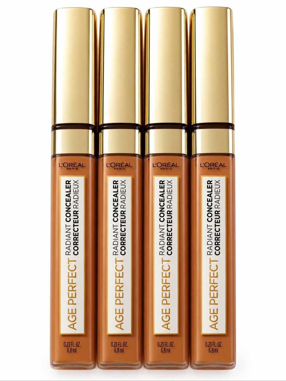 4 x L'Oreal Paris Age Perfect Radiant Concealer Hydrating Serum 255 Toffee